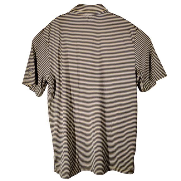 RLX Ralph Lauren polo shirt mens L Large blue yellow striped performance stretch - Picture 2 of 8
